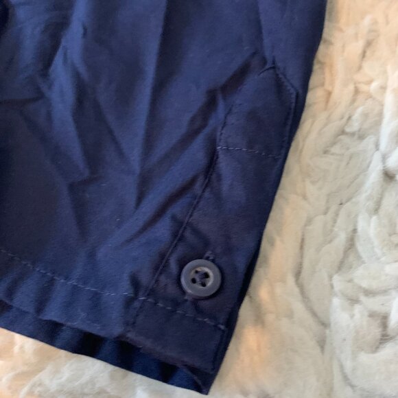 Omega Fashion Cuban Men's Blue Short Sleeve Button Up- Size XL 17-17 1/2 - Picture 4 of 5